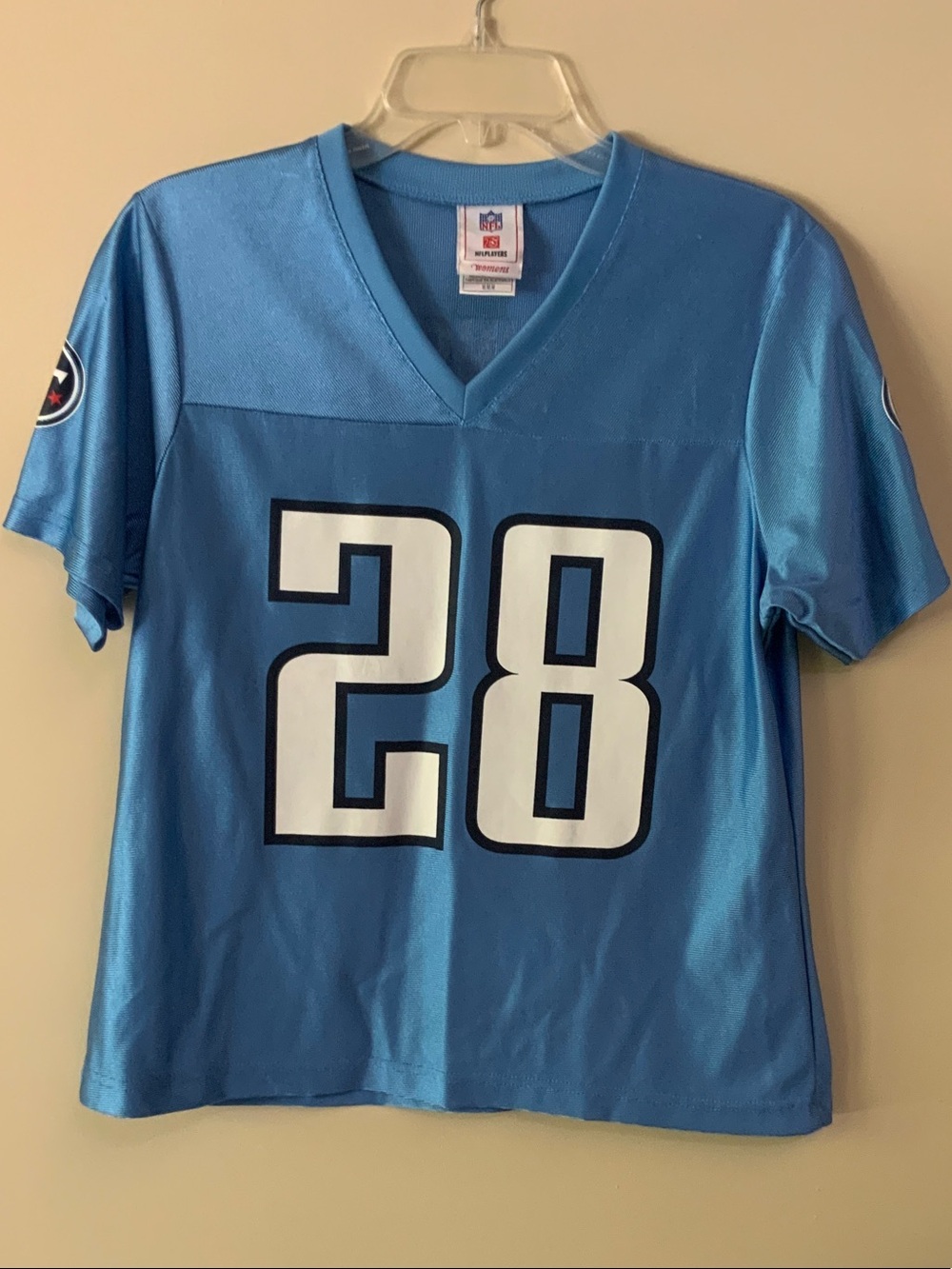 Official Vintage NFL Team Apparel #28 Tennessee Titans Replica Women’s Jersey